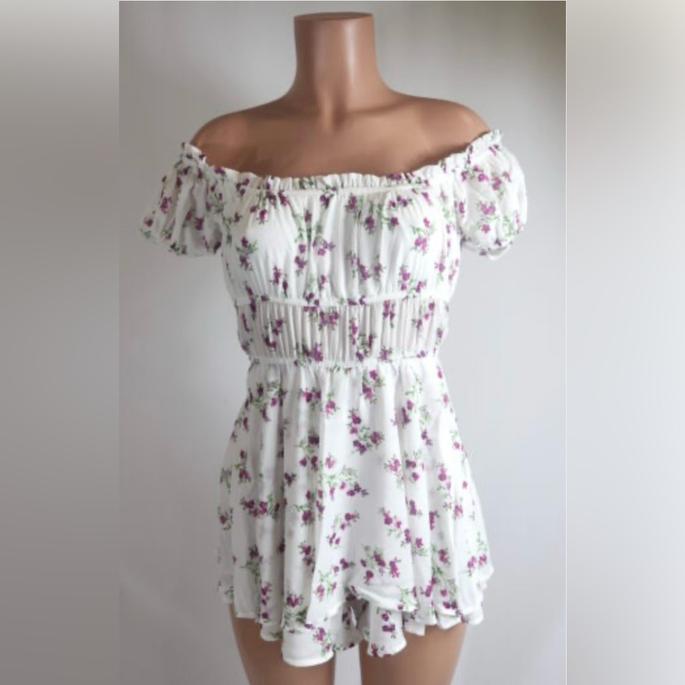 Altar’d State Women’s  Floral On or Off-Shoulder Mini Dress Sz S